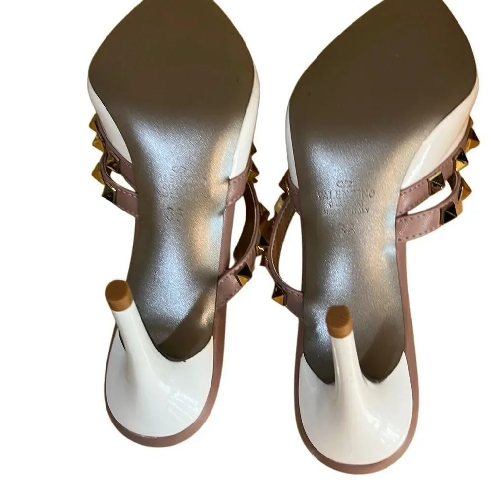 Valentino Garavani Rockstud Asymmetrical Strap Mule size 38